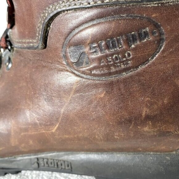 Vintage Scarpa Brown Leather Lace Up Mountaineering Hiking Ankle Boots 40 - Picture 6 of 14